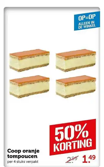 Coop Coop Oranje Tompoucen 50% Korting aanbieding