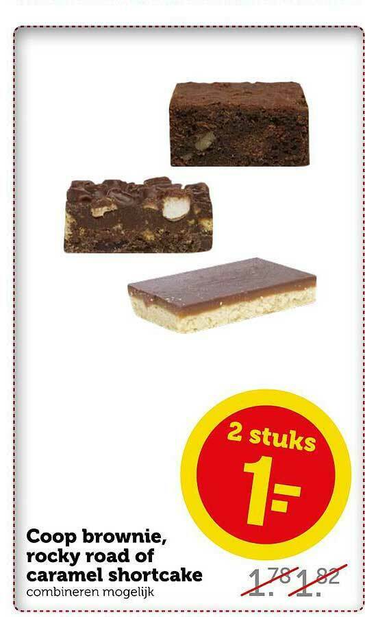 Coop Brownie, Rocky Road Of Caramel Shortcake aanbieding bij Coop