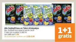 Albert Heijn Alle DubbelFrisss en Taksi drinkpakjes aanbieding