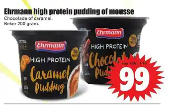 Dirk Ehrmann High Protein Pudding Of Mousse Chocolade Of Caramel aanbieding