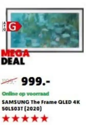 MediaMarkt SAMSUNG The Frame QLED 4K TV | 50LS03T (2020) aanbieding