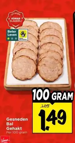 Vomar Voordeelmarkt Gesneden Bal Gehakt aanbieding