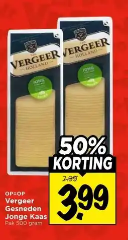 Vomar Voordeelmarkt Vergeer Gesneden Jonge Kaas aanbieding