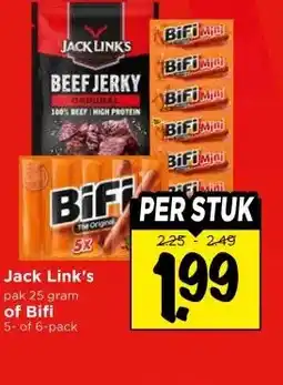 Vomar Voordeelmarkt Jack Link's of Bifi aanbieding