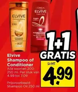 Vomar Voordeelmarkt Elvive Shampoo of Conditioner aanbieding