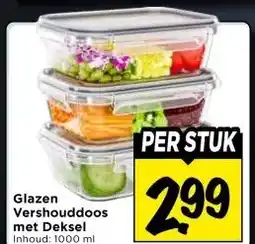 Vomar Voordeelmarkt Glazen Vershouddoos met Deksel aanbieding