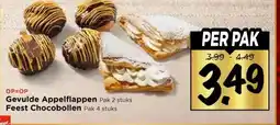 Vomar Voordeelmarkt Gevulde Appelflappen ,Feest Chocobollen aanbieding