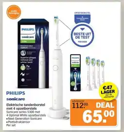Albert Heijn PHILIPS sonicare Elektrische tandenborstel met 4 opzetborstels aanbieding