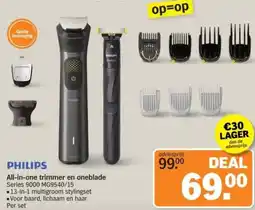 Albert Heijn PHILIPS All-in-one trimmer en oneblade aanbieding