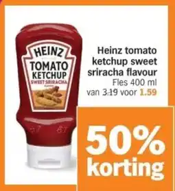 Albert Heijn Heinz tomato ketchup sweet sriracha flavour aanbieding