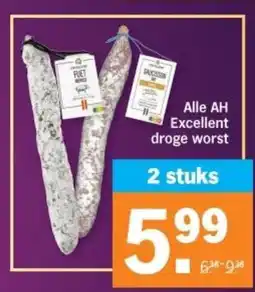 Albert Heijn Alle AH Excellent droge worst aanbieding