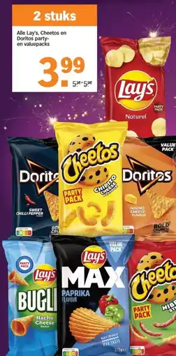 Albert Heijn Alle Lay's, Cheetos en Doritos party en valuepacks aanbieding