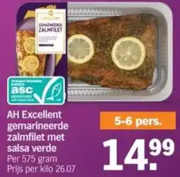 Albert Heijn AH Excellent gemarineerde zalmfilet met salsa verde aanbieding