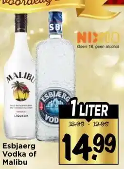 Vomar Voordeelmarkt Esbjaerg Vodka of Malibu aanbieding