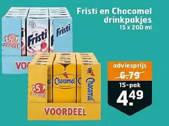 Trekpleister Fristi En Chocomel Drinkpakjes 15 X 200 Ml aanbieding