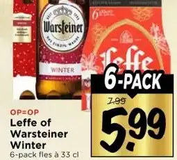Vomar Voordeelmarkt Leffe of Warsteiner Winter aanbieding