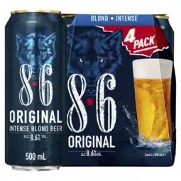 Albert Heijn 8.6 Original intense blond beer 4-pack aanbieding