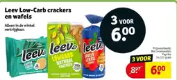 Kruidvat Leev Low Carb crackers en wafels aanbieding