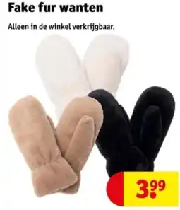 Kruidvat Fake fur wanten aanbieding