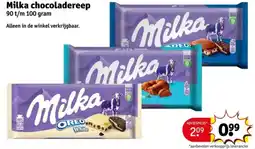 Kruidvat Milka chocoladereep aanbieding