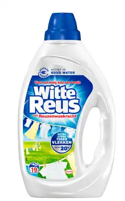 PLUS Witte Reus Vloeibaar wasmiddel wit 19sc aanbieding