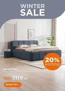 TotaalBED Bed Brugge | 140 x 200 cm | Cyber 588, donkerblauw aanbieding