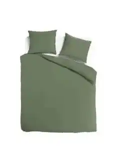 TotaalBED Dekbedovertrek Noa Olijfgroen 140 x 200/220 cm aanbieding