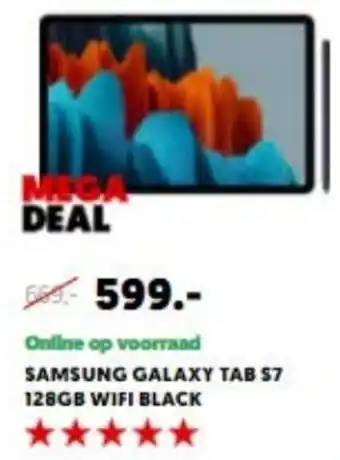 MediaMarkt Samsung Galaxy Tab S7 128GB WIFI Black aanbieding