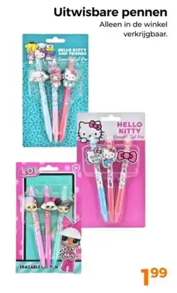 Trekpleister Uitwisbare pennen aanbieding