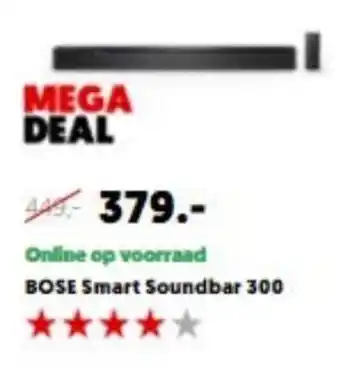 MediaMarkt BOSE Smart Soundbar 300 aanbieding