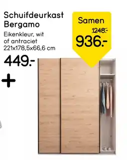 Leen Bakker Schuifdeurkast Bergamo aanbieding