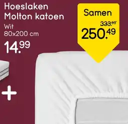 Leen Bakker Hoeslaken Molton katoen aanbieding