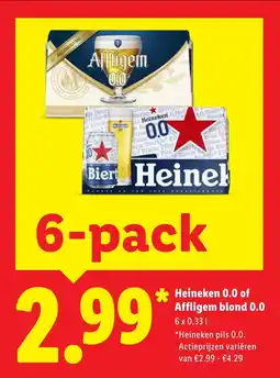 Lidl Heineken 0.0 of affligem blond 0.0 aanbieding