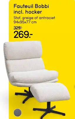 Leen Bakker Fauteuil Bobbi incl. hocker aanbieding