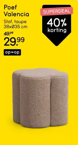 Leen Bakker Poef Valencia aanbieding
