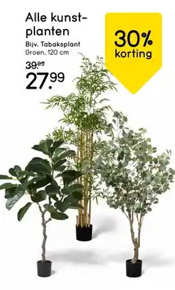 Leen Bakker Alle kunst- planten aanbieding