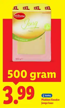 Lidl Plakken goudse jonge kaas aanbieding