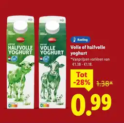 Lidl Volle of halfvolle yoghurt aanbieding