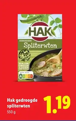 Lidl Hak gedroogde spliterwten aanbieding