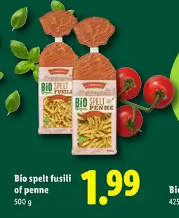 Lidl Bio spelt fusili of penne aanbieding