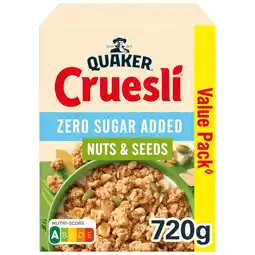 PLUS Quaker Cruesli Zero Sugar Nuts&Seeds aanbieding