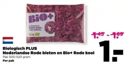 PLUS Nederlandse Rode bieten en Bio+ Rode kool aanbieding