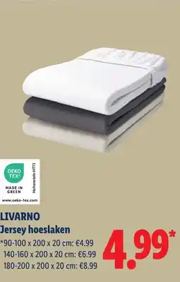 Lidl Livarno jersey hoeslaken aanbieding