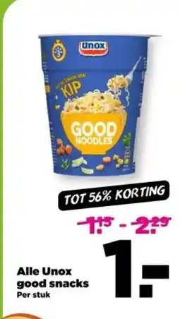 PLUS Alle Unox good snacks aanbieding
