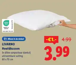 Lidl Livarno hoofdkussen aanbieding