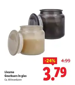 Lidl Livarno Geurkaars in glas aanbieding