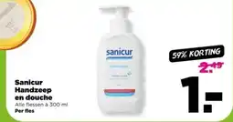 PLUS Sanicur Handzeep en douche aanbieding