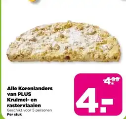 PLUS Alle Korenlanders van PLUS Kruimel- en rastervlaaien aanbieding