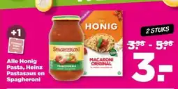 PLUS Alle Honig Pasta, Heinz Pastasaus en Spagheroni aanbieding