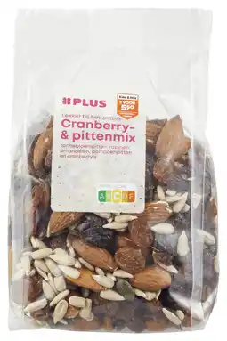 PLUS PLUS Ontbijtmix cranberry & pitten aanbieding